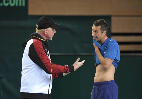 Davis Cup Qualifiers 2020 Germany Belarus German Team Boris Becker , Germany and Philipp Kohlschreiber , Germany