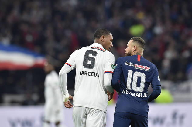 Marcelo (lyon) vs Neymar (psg) FOOTBALL : Olympique Lyonnais vs Paris Saint Germain - Coupe de France - 1 2 finale - 04 03 2020 FredericChambert Panoramic 