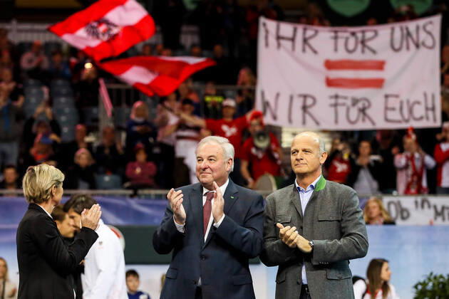 TENNIS - Davis Cup, AUT vs URU PREMSTAETTEN,AUSTRIA,06.MAR.20 - TENNIS - ITF Davis Cup, Austria vs Uruguay. Image shows governor Hermann Schuetzenhoefer (Styria). GEPAxpictures xMaticxKlansek