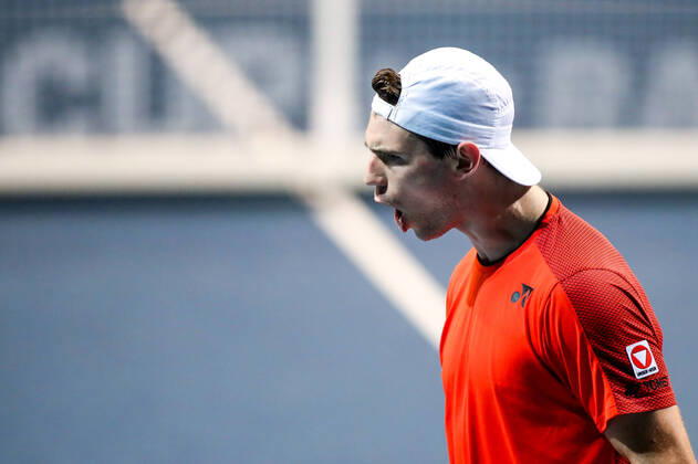 TENNIS - Davis Cup, AUT vs URU PREMSTAETTEN,AUSTRIA,06.MAR.20 - TENNIS - ITF Davis Cup, Austria vs Uruguay. Image shows the disappointment of Jurij Rodionov (AUT). GEPAxpictures xMaticxKlansek