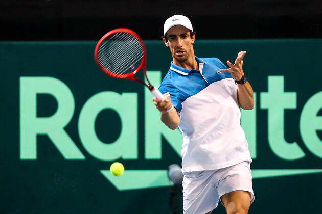 TENNIS - Davis Cup, AUT vs URU PREMSTAETTEN,AUSTRIA,06.MAR.20 - TENNIS - ITF Davis Cup, Austria vs Uruguay. Image shows Pablo Cuevas (URU). GEPAxpictures xMaticxKlansek