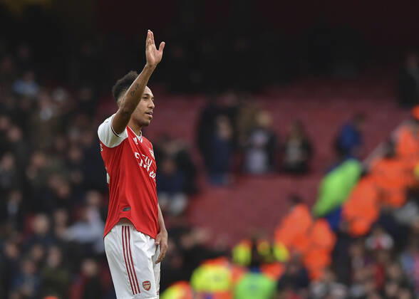 Pierre-Emerick Aubameyang of Arsenal during the Premier League match between Arsenal and West Ham United at the Emirates Stadium, London, England on 7 March 2020. Copyright: xVincexxMignottx PMI-3428-0082