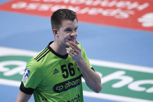 08 03 2020, TUI Arena, Hannover, League game, 1 Bundesliga, TSV Hannover Burgdorf vs Frisch Auf Goeppingen, in the picture Hannes Feise 56, Han Burgdorf is disappointed after the defeat TSV Hannover Burgdorf vs Frisch Auf Goeppingen