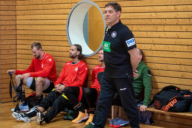 First training of the DHB national team with new national coach Alfred Gislason DHB course in preparation for the international match against the Netherlands in the Ballhaus Arena Aschaffenburg Copyright xVIADATAx xHolgerxJohnx Aschersleben Sachsen Anhalt Germany