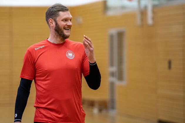 Johannes Bitter during training DHB course in preparation for the international match against the Netherlands in the Ballhaus Arena Aschaffenburg Copyright xVIADATAx xHolgerxJohnx Aschersleben Sachsen Anhalt Germany