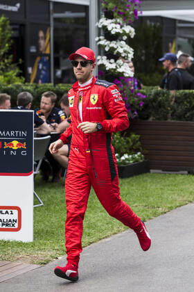 12th March 2020; Melbourne Grand Prix Circuit, Melbourne, Victoria, Australia; Formula One, Australian Grand Prix, Practice Day; Scuderia Ferrari driver Sebastian Vettel  ActionPlus12217060 StephenxBlackberry
