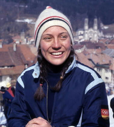 Alpine skiing Rosi Mittermaier Germany portrait 01 03 1968 appreciated HM