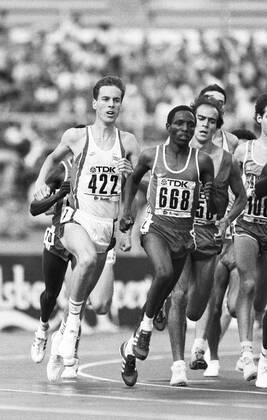 870906 Athletics, World Athletics Championships Steve Crabb of Great Britain during 1500 m at The World Athletics Championships on September 6, 1987 in Rome, Italy BILDBYRAN,  Copyright: BILDBYRAN 870906028