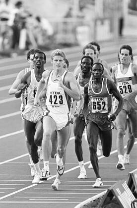 870906 Athletics, World Athletics Championships Steve Cram of Great Britain during 1500 m at The World Athletics Championships on September 6, 1987 in Rome, Italy BILDBYRAN,  Copyright: BILDBYRAN 870906021