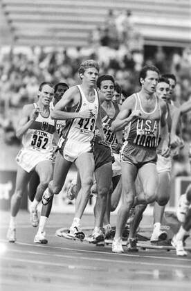 870906 Athletics, World Athletics Championships Steve Cram of Great Britain during 1500 m at The World Athletics Championships on September 6, 1987 in Rome, Italy BILDBYRAN,  Copyright: BILDBYRAN 870906027