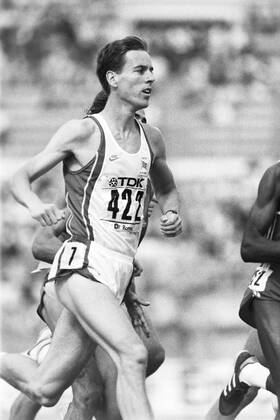 870906 Athletics, World Athletics Championships Steve Crabb of Great Britain during 1500 m at The World Athletics Championships on September 6, 1987 in Rome, Italy BILDBYRAN,  Copyright: BILDBYRAN 870906029
