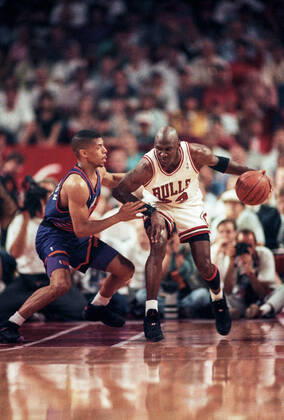 Basketball Michael Jordan Michael Jordan competing for the Chicago Bulls during the 1993 NBA, Basketball Herren, USA Finals game 3 USA Copyright: xDUOMO PCNx BK0803 082795