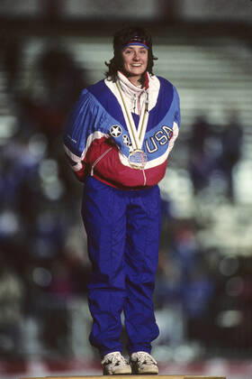 Speedskating Bonnie Blair USA 1000m Gold medal winner,1992 Olympic Winter games, Winterspiele,Spiele, Summer games Albertville France Albertville France Copyright: xPaulxJxSutton DUOMO PCNx SS0101 067575