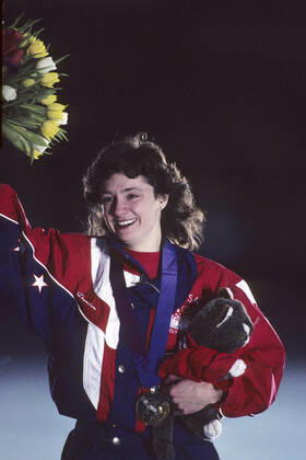 Speedskating Bonnie Blair USA 1994 Olympic Winter games, Winterspiele,Spiele, Summer games Likkihaumer Norway Copyright: xPaulxJxSutton DUOMO PCNx SS0101 092768