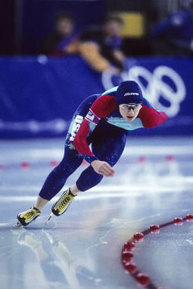 Speedskating Bonnie Blair USA skating to gold in the 1500m at the 1994 Olympic Winter games, Winterspiele,Spiele, Summer games Lillihamer Norway Copyright: xStevenxExSutton DUOMO PCNx SS0102 092369