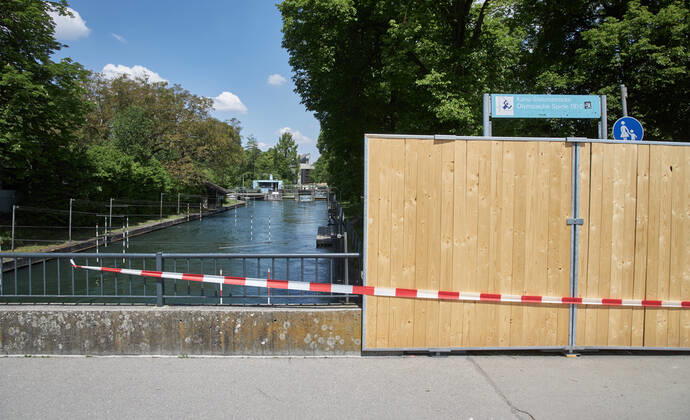 Construction site Eiskanal the area will be closed to passers-by for almost two years due to the reconstruction of the track for the canoe slalom WM 2022