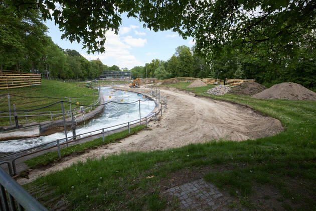 Construction site Eiskanal the area will be closed to passers-by for almost two years due to the reconstruction of the track for the canoe slalom WM 2022