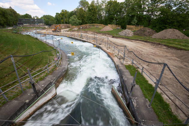 Construction site Eiskanal the area will be closed to passers-by for almost two years due to the reconstruction of the track for the canoe slalom WM 2022