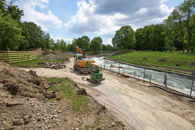 Construction site Eiskanal the area will be closed to passers-by for almost two years due to the reconstruction of the track for the canoe slalom WM 2022
