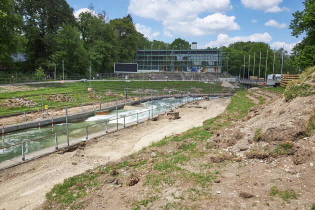 Construction site Eiskanal the area will be closed to passers-by for almost two years due to the reconstruction of the track for the canoe slalom WM 2022