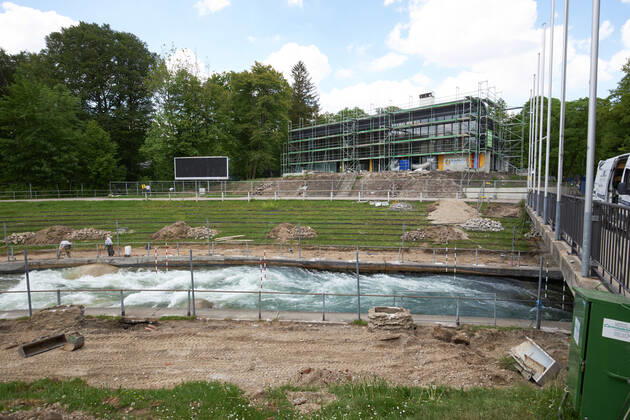 Construction site Eiskanal the area will be closed to passers-by for almost two years due to the reconstruction of the track for the canoe slalom WM 2022