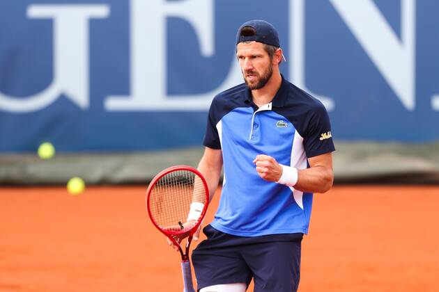 TENNIS - Austrian Pro Series MARIA ENZERSDORF,AUSTRIA,29.MAY.20 - TENNIS - Generali Austrian Pro Series. Image shows the rejoicing of Juergen Melzer (AUT). GEPAxpictures xPhilippxBrem