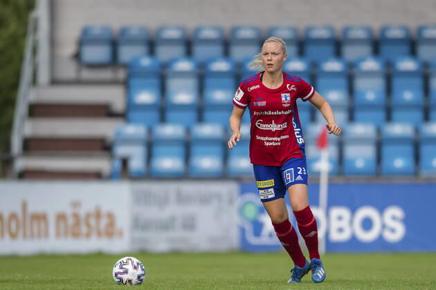 200705 Vittsjös Kajsa Lind under fotbollsmatchen i Damallsvenskan mellan Vittsjö och Linköping den 5 juli 2020 i Vittsjö. Copyright: PETTERxARVIDSON BB200705PA088