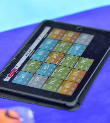 09 07 2020 Handball Season 2020 2021 Training start HC Erlangen HCE OGo Symbol picture Symbol photo Feature Impression Tablet with pulse values