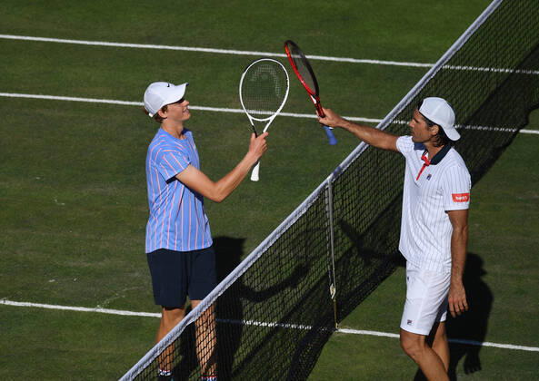 2020 bett1Aces, Berlin Jannik Sinner ,Italy and Tommy Haas Germany
