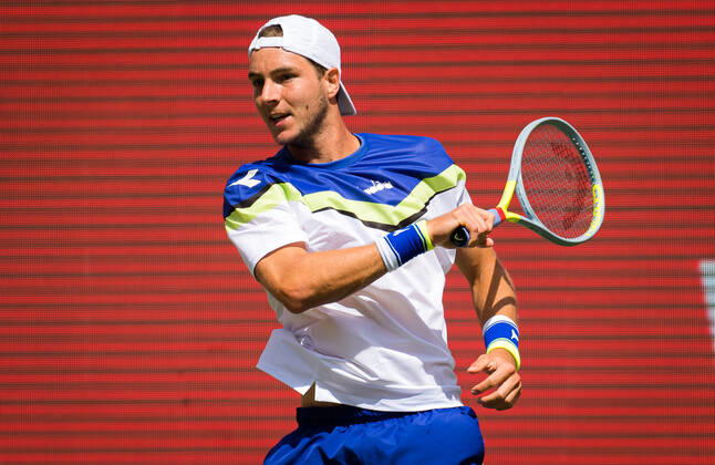July 13, 2020, Berlin, GERMANY: Jan-Lennard Struff of Germany in action against Roberto Bautista Agut of Spain during Day 1 of the 2020 bett1ACES exhibition tournament. Berlin GERMANY - ZUMAa181 20200713_zaa_a181_133 Copyright: xRobxPrangex