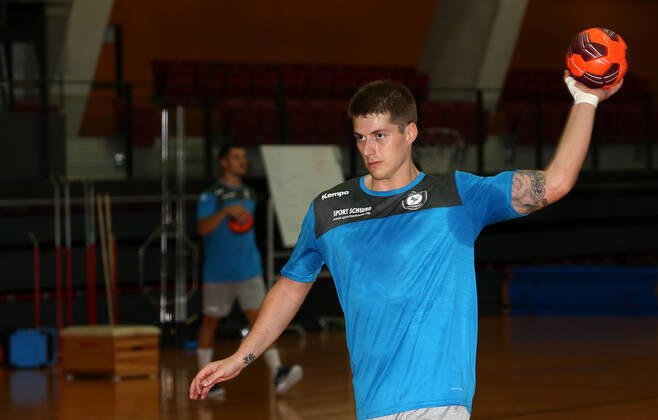 29 07 2020, Germany, Stuttgart, Handball 1 Bundesliga season 2020 2021 TVB 1898 Stuttgart Training Viggo Kristjansson TVB