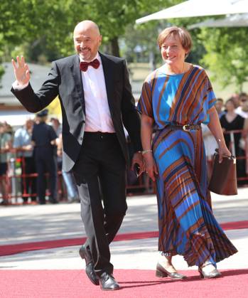 Premiere of the Bayreuth Richard Wagner Festival 2019 Christian Neureuther and Rosi Mittermaier Bayreuth Germany Festival Theatre Bayreuth