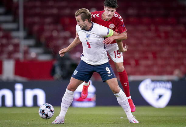 Denmarks Christian Noergaard and Englands Harry Keane during the Nations League match between Denmark and England in the Park, Tuesday 8 September 2020 Kasper Hjulmand is satisfied with the imprint he has left in his first national team gathering, even though it only turned into a single point in two matches It writes Ritzau, Wednesday, September 9, 2020, Copenhagen Denmark  Copyright: Ritzau Scanpix LiselottexSabroex cop777 spdk20200909-073214-L