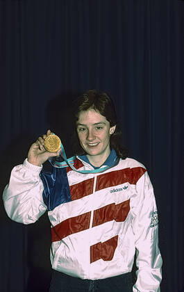 Speed skating, Eisschnelllauf Bonnie Blair Bonnie Blair (USA) at the 1988 Olympic Winter games, Winterspiele,Spiele, Summer games Olympic Winter Games Calgary Olympic Oval Alberta Canada Copyright: xPaulxJxSutton DUOMO PCNx SS0101_002424