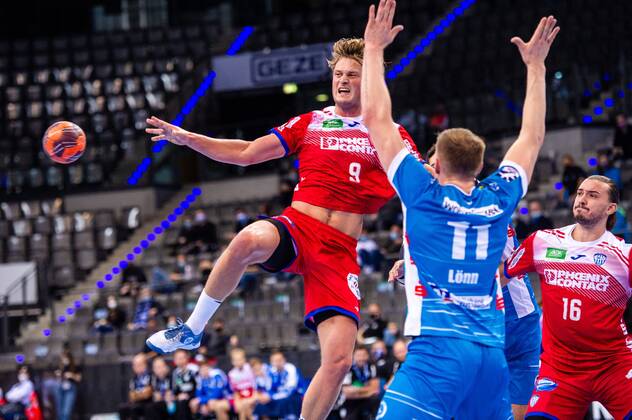 vl Jonathan Carlsbogard TBV Lemgo Lippe 9 Adam Loenn TVB Stuttgart 11 Marcel Timm TBV Lemgo Lippe 16 1 Handball Bundesliga TVB Stuttgart TBV Lemgo Lippe on 18 10 2020 in Stuttgart PORSCHE Arena , Baden Wuerttemberg, Germany Stuttgart 18 10 20 Handball , Stuttgart Baden Wuerttemberg Germany Porsche Arena
