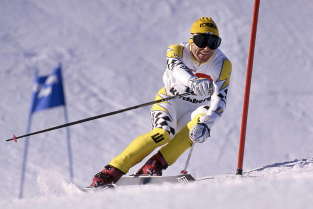 Ingemar STENMARK, SWE, Sweden, Alpine skiing, ski racing, action, giant slalom, RS, in Kirchberg, Austria, 10 01 1989, Â