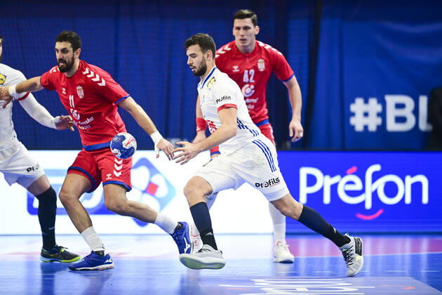 Nedim Remili (France) HANDBALL : France vs Serbie - qualifications a l EHF EURO 2022 - Creteil 09 01 2021 JBAutissier Panoramic
