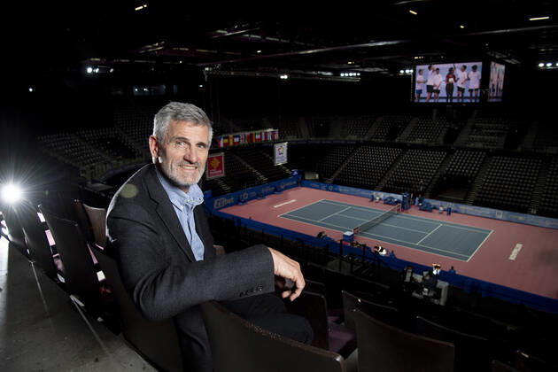 Tennis, ATP Tournament in Montpellier, Shooting and Interview with Gilles Moretton