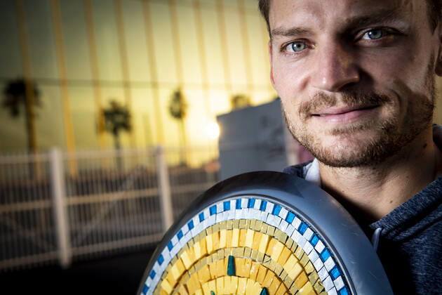 Tennis, ATP tournament in Montpellier, photo shoot with winner David Goffin