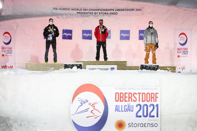 Nordische Ski WM in Oberstdorf, Skispringen, Herren Großschanze, Siegerehrung