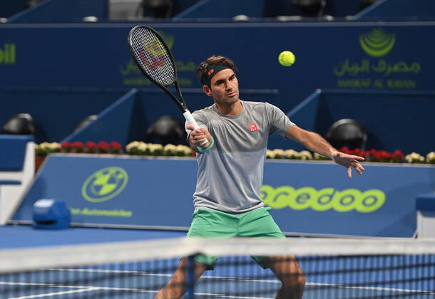 Tennis, Qatar Exxon Mobil Open, Roger Federer Training
