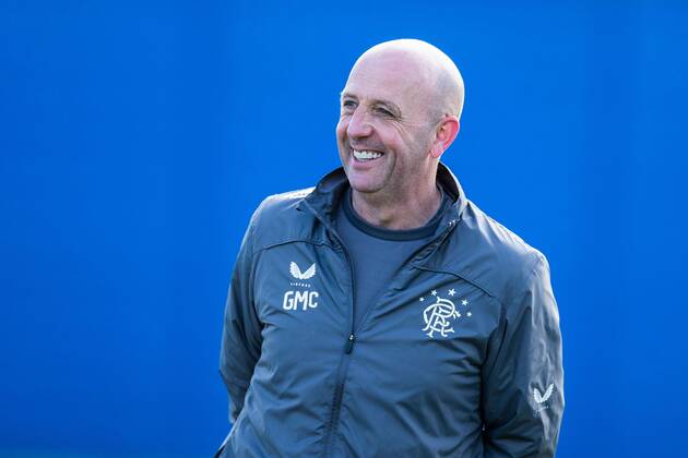 Football, EL, Glasgow Rangers press conference and training session