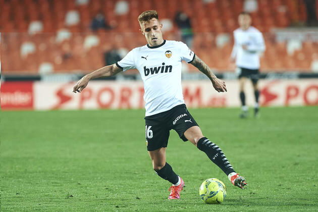 05 03 2021, Valencia, Spain, Mestalla, FC Valencia vs VC Villarreal La Liga, Alex Blanco FC Valencia in action photo EU Images Online in match use limited to 45 images 15 in extra time Valencia Mestalla Spain  eu-images-584