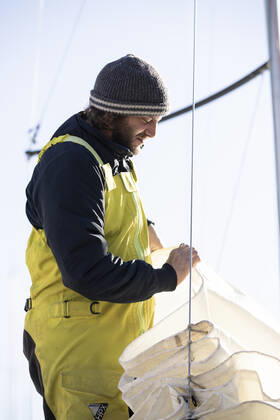 Italian Sailor Gianmarco Sardi in Imperia while training on his boat Antistene. Gianmarco, nick Mambo will attend the Mini Transat 2021, a solo transatlantic yacht race which starts in France and ends in the Caribbean. Copyright: xGabrielexFacciottixGabrielexFacciottix