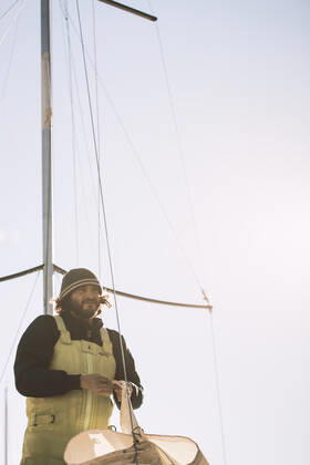 Italian Sailor Gianmarco Sardi in Imperia while training on his boat Antistene. Gianmarco, nick Mambo will attend the Mini Transat 2021, a solo transatlantic yacht race which starts in France and ends in the Caribbean. Copyright: xGabrielexFacciottixGabrielexFacciottix