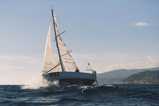Italian Sailor Gianmarco Sardi in Imperia while training on his boat Antistene. Gianmarco, nick Mambo will attend the Mini Transat 2021, a solo transatlantic yacht race which starts in France and ends in the Caribbean. Copyright: xGabrielexFacciottixGabrielexFacciottix