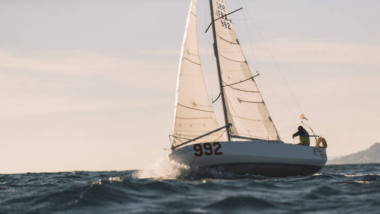 Italian Sailor Gianmarco Sardi in Imperia while training on his boat Antistene. Gianmarco, nick Mambo will attend the Mini Transat 2021, a solo transatlantic yacht race which starts in France and ends in the Caribbean. Copyright: xGabrielexFacciottixGabrielexFacciottix