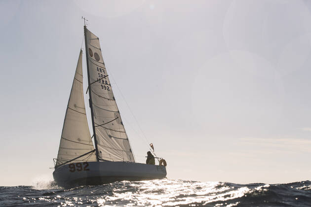 Italian Sailor Gianmarco Sardi in Imperia while training on his boat Antistene. Gianmarco, nick Mambo will attend the Mini Transat 2021, a solo transatlantic yacht race which starts in France and ends in the Caribbean. Copyright: xGabrielexFacciottixGabrielexFacciottix