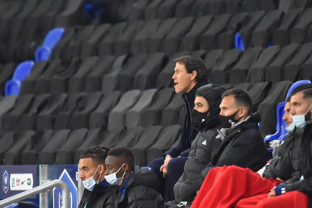 Rudi Garcia (entraineur lyon) FOOTBALL : Olympique Lyonnais vs AS Monaco - 1 4 de finale de Coupe de France - 21 04 2021 FredericChambert Panoramic 