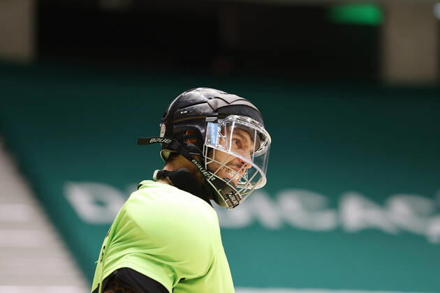 Sporting CP v OC Barcelos - Rink Hockey 1st Division Playoff Angelo Girao during the Rink Hockey playoffs 1st leg between Sporting CP and OC Barcelos, at Pavilhao Joao Rocha, Lisboa, Portugal, 08, May, 2021 Lisbon Portugal rico-sporting210508_npGOZ Copyright: xJoaoxRicox